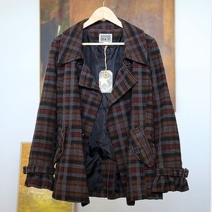 Converse One Star Vintage 1908 Warren Jacket (Women's Size L) in Brown Plaid